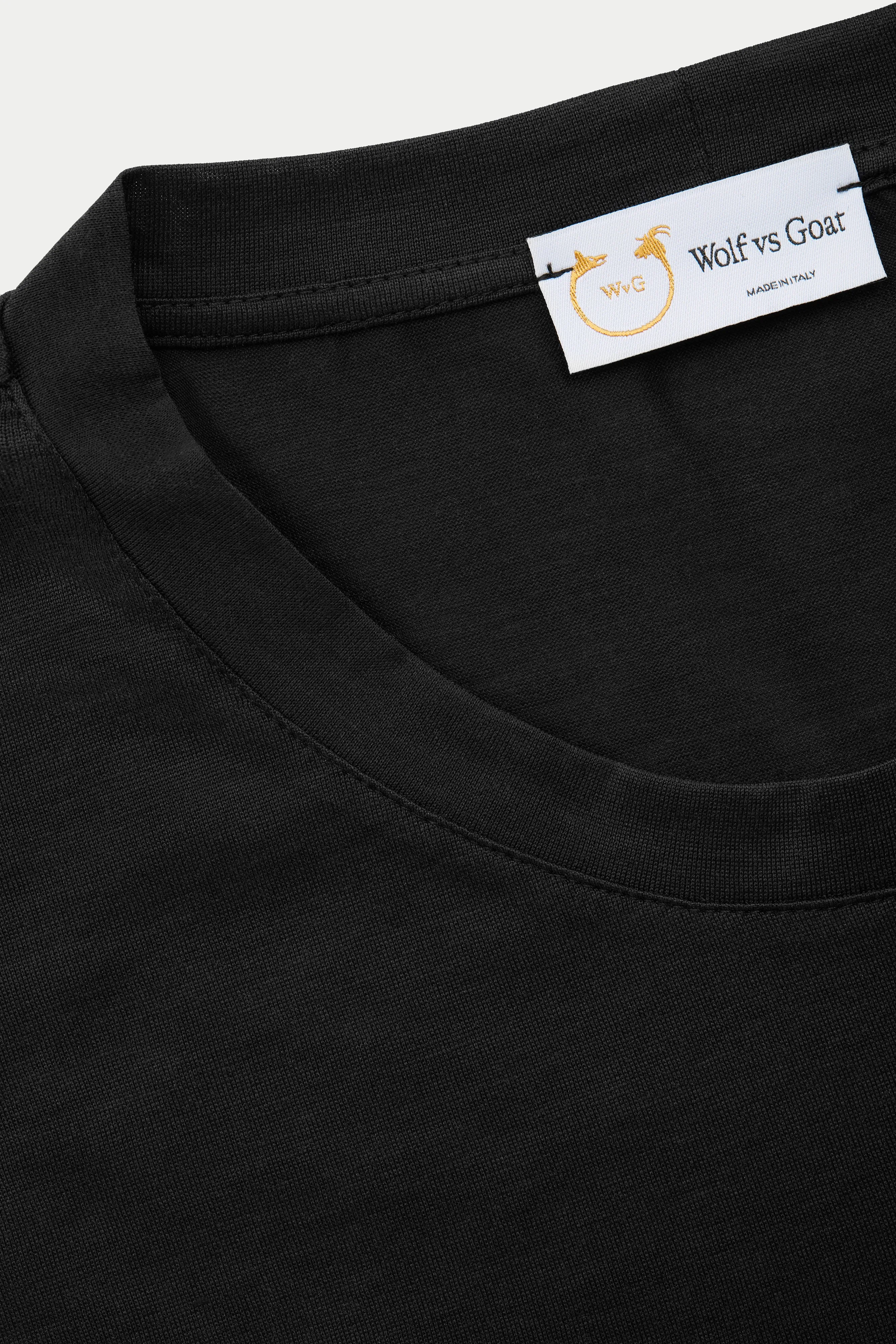 Silk Cotton Long Sleeve Crew Neck T-Shirt Black