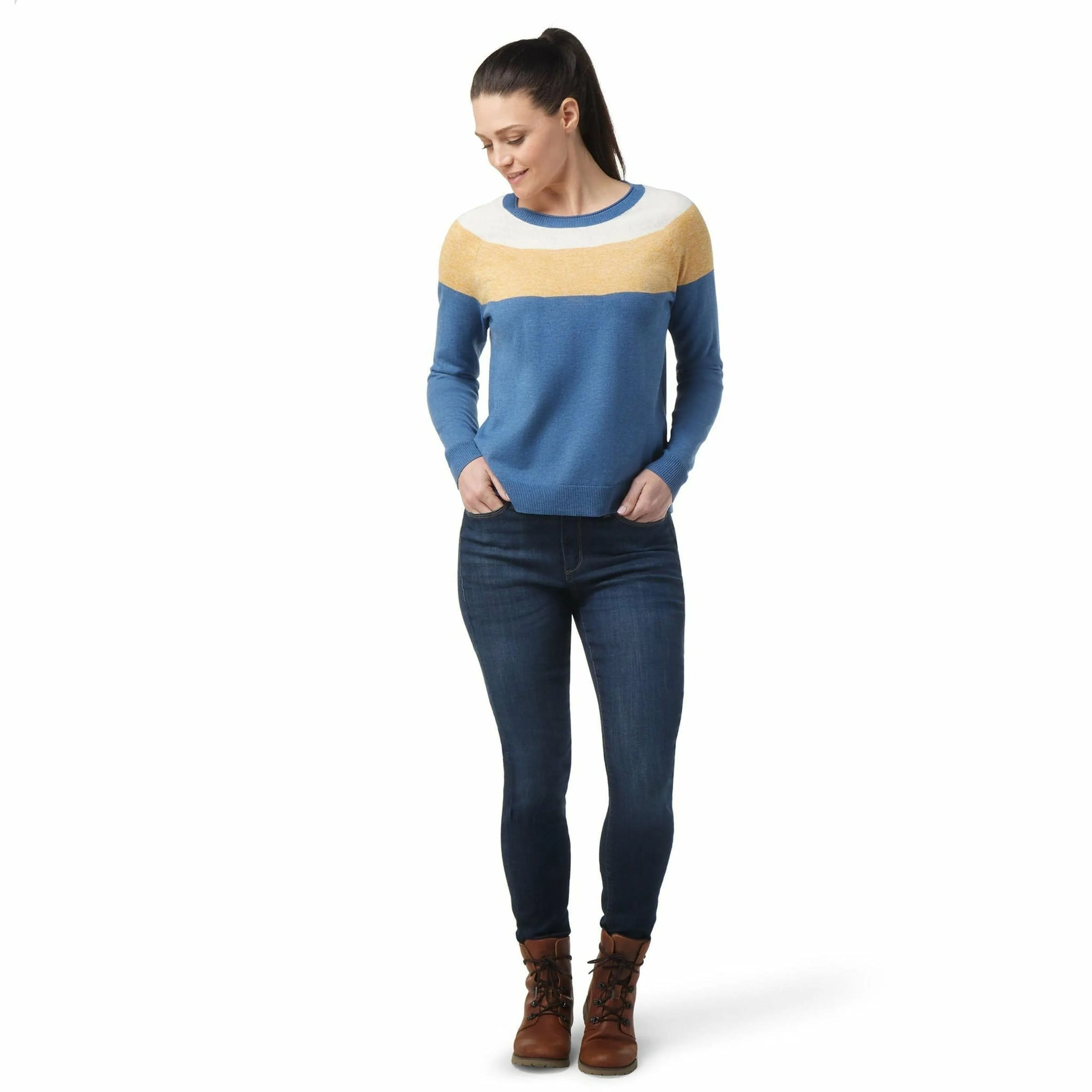 Smartwool Womens Edgewood Colorblock Crew Sweater