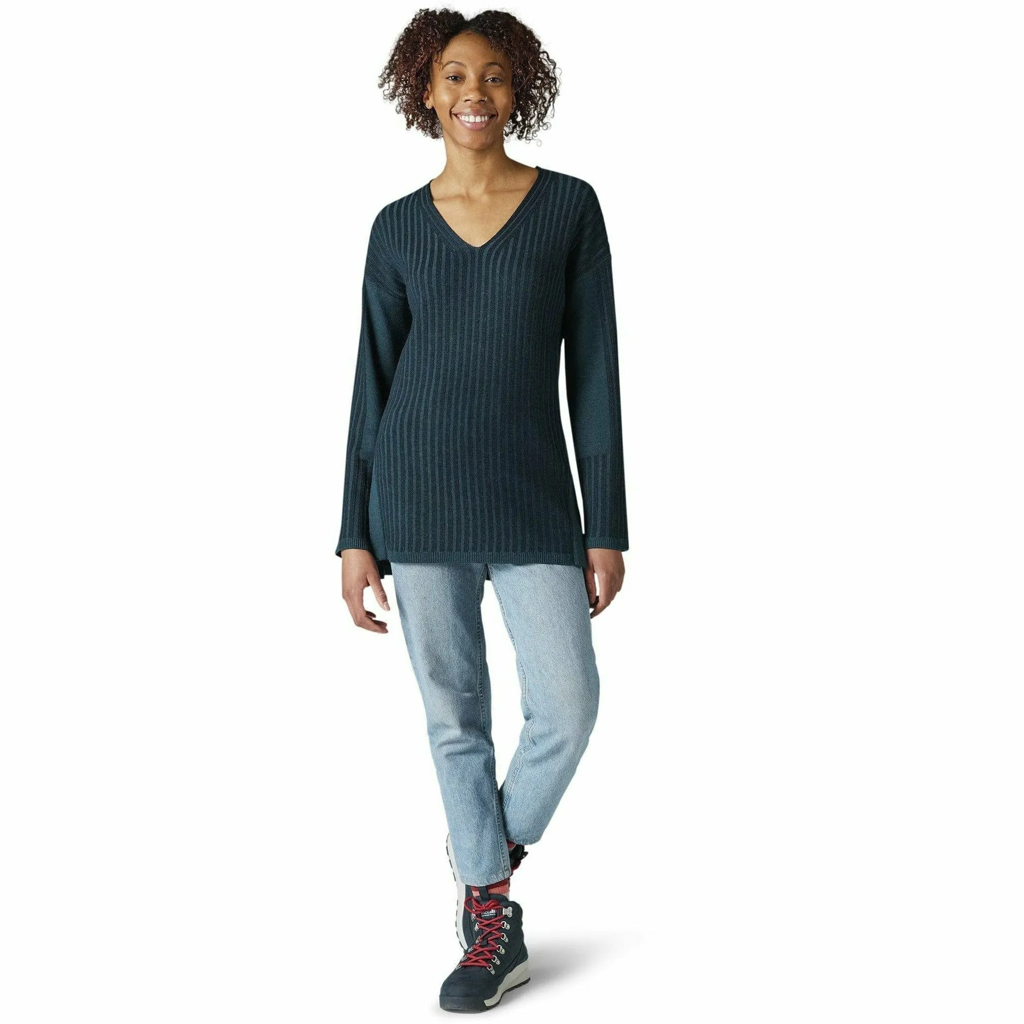 Smartwool Womens Shadow Pine V-Neck Rib Sweater