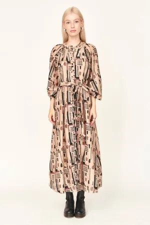 Somerset Dress in Sand Labyrinth