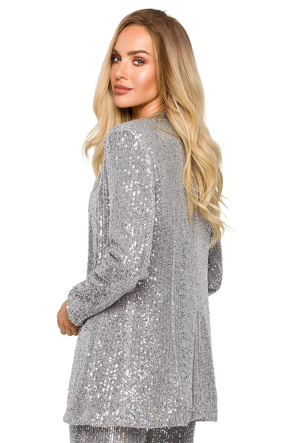 Sparkling Sequin Open Jacket Outerwear
