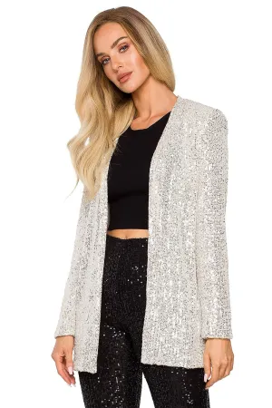 Sparkling Sequin Open Jacket Outerwear