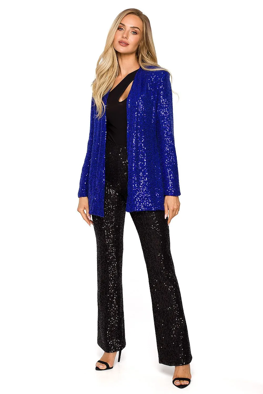 Sparkling Sequin Open Jacket Outerwear