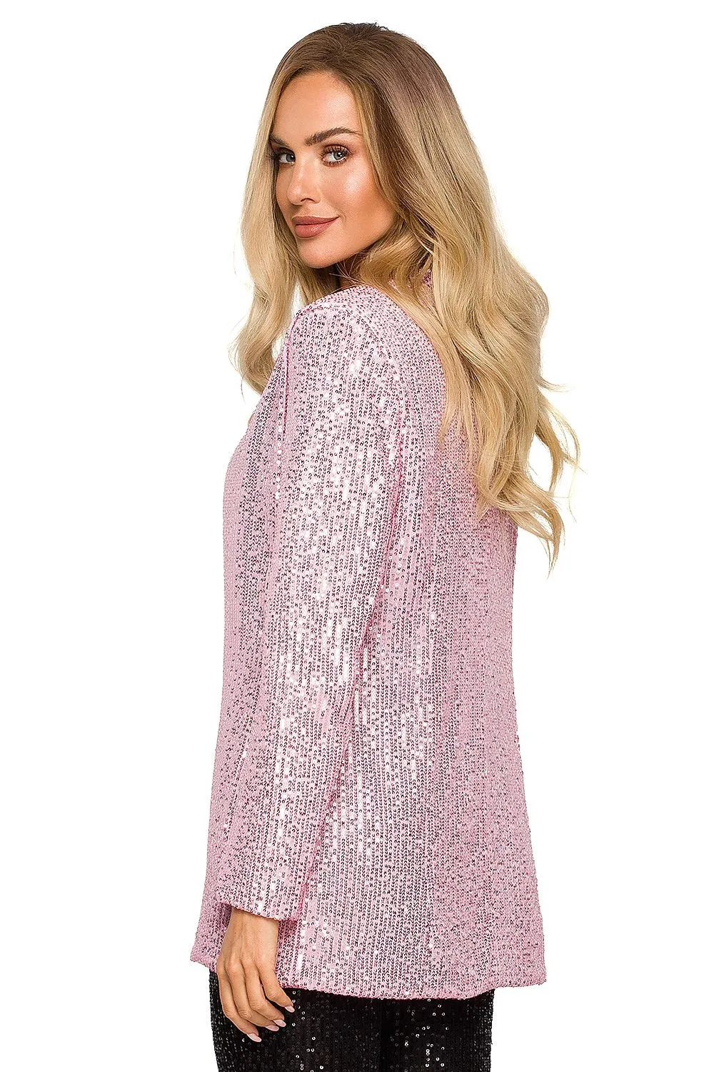 Sparkling Sequin Open Jacket Outerwear