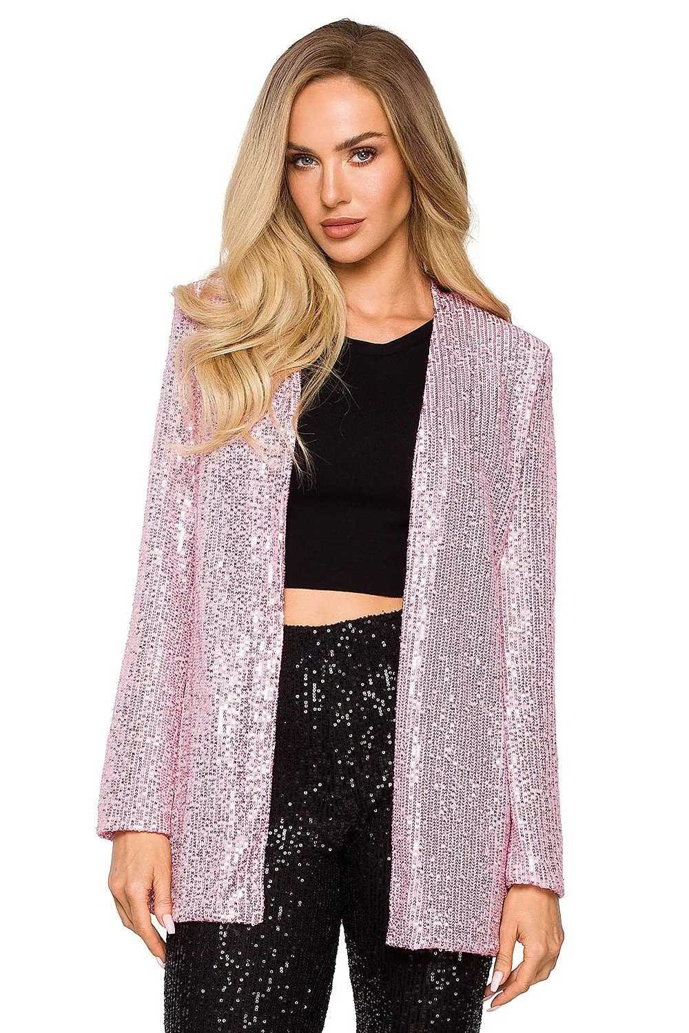 Sparkling Sequin Open Jacket Outerwear
