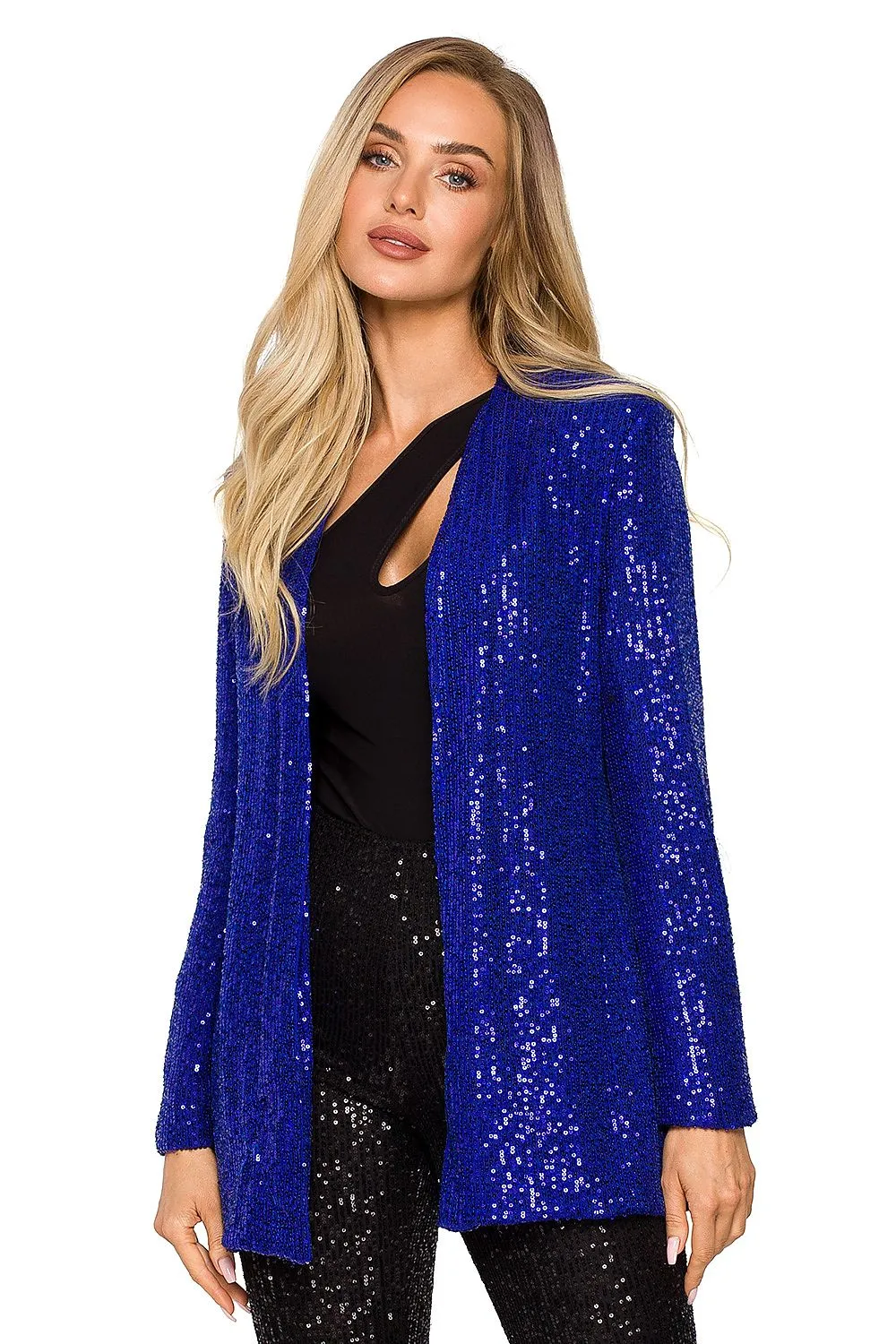 Sparkling Sequin Open Jacket Outerwear