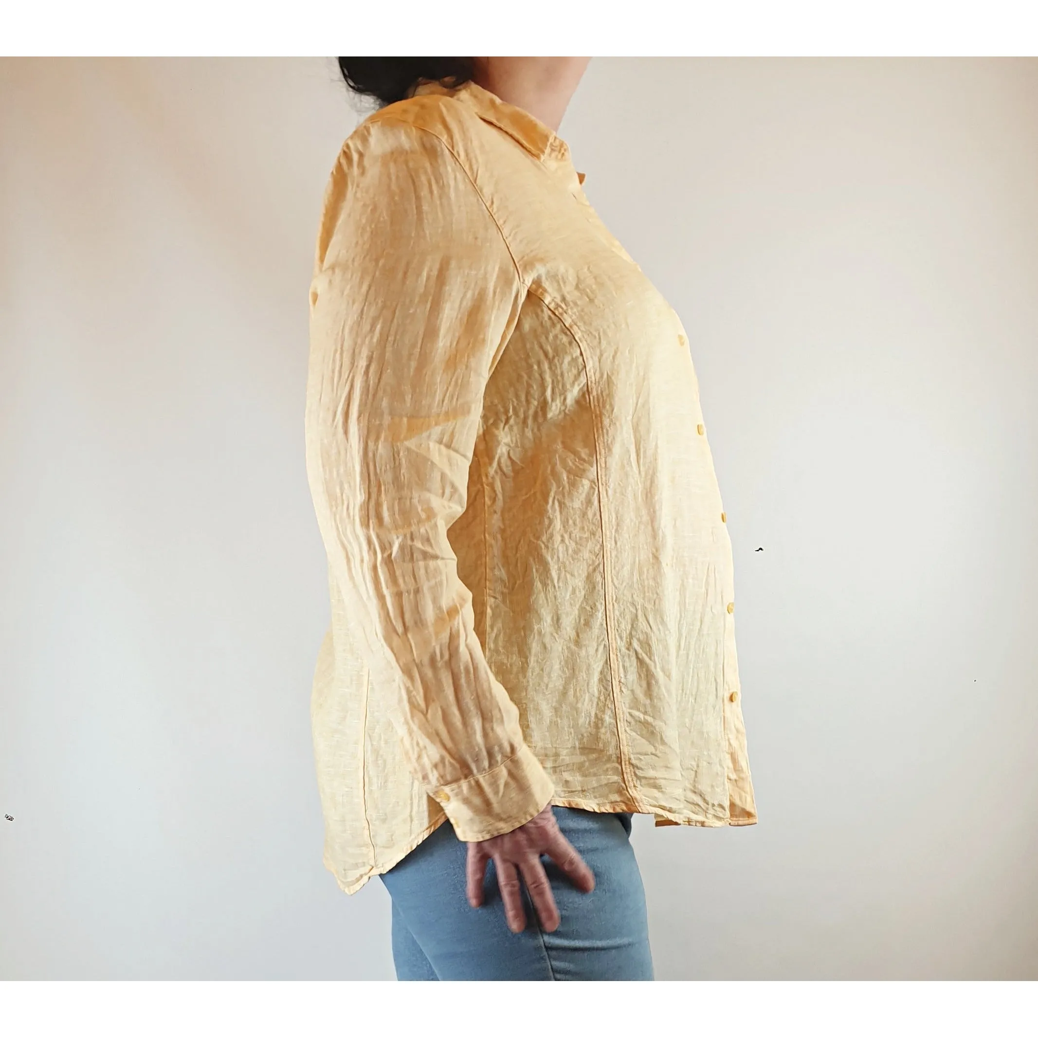 Sportscraft light orange/peach 100% linen shirt size 18 (fits sizes 16-18)