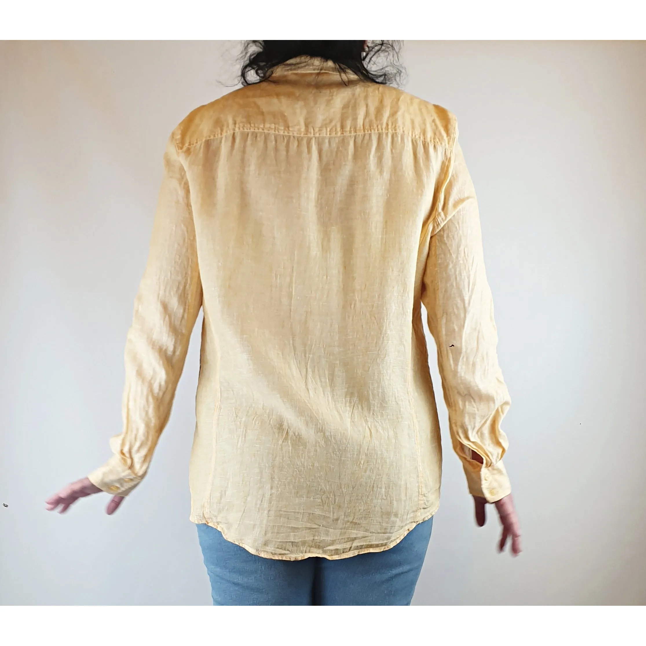 Sportscraft light orange/peach 100% linen shirt size 18 (fits sizes 16-18)