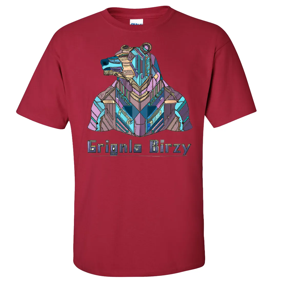 Stained Glass Cyborg Grizzly Bear Asst Colors T-shirt/tee
