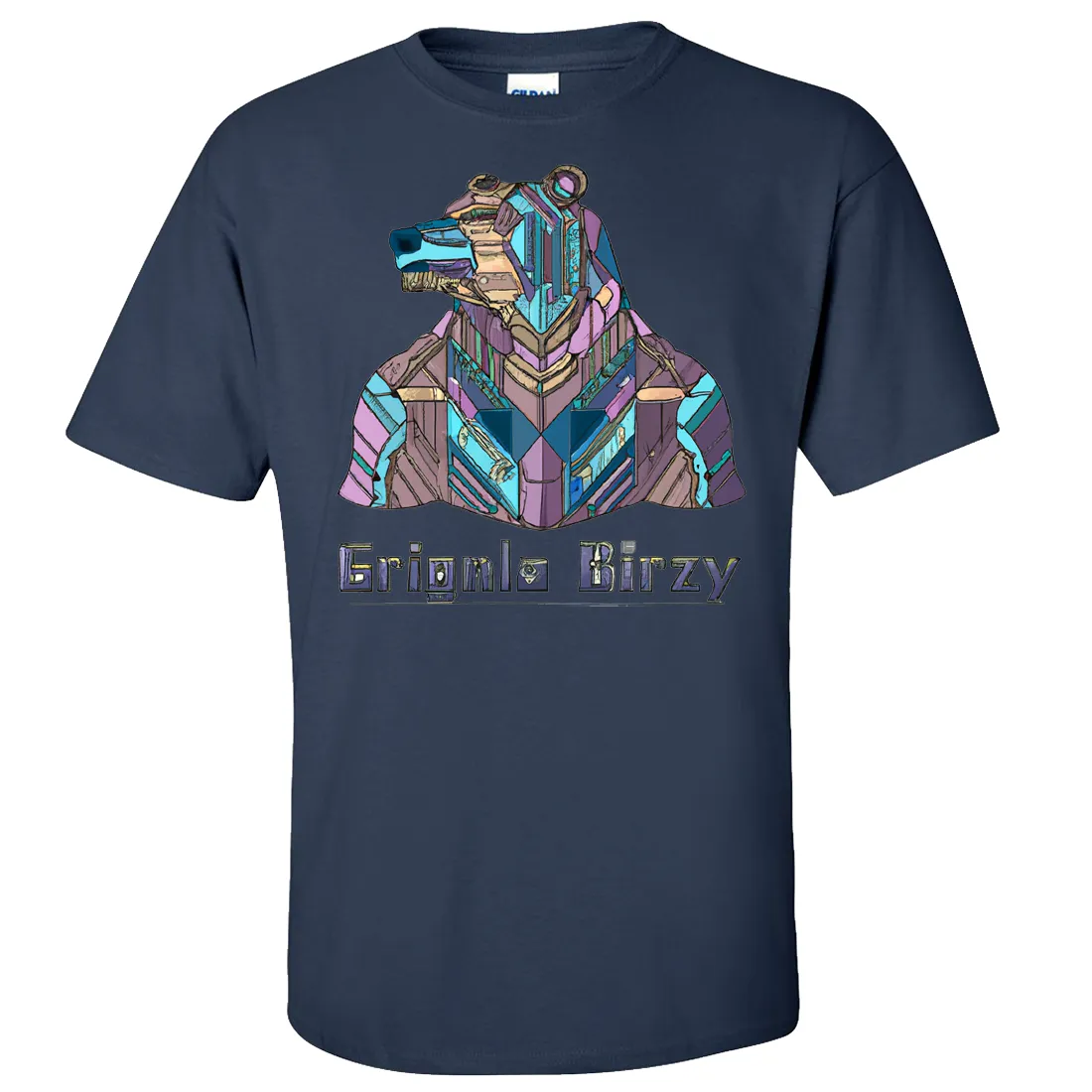 Stained Glass Cyborg Grizzly Bear Asst Colors T-shirt/tee
