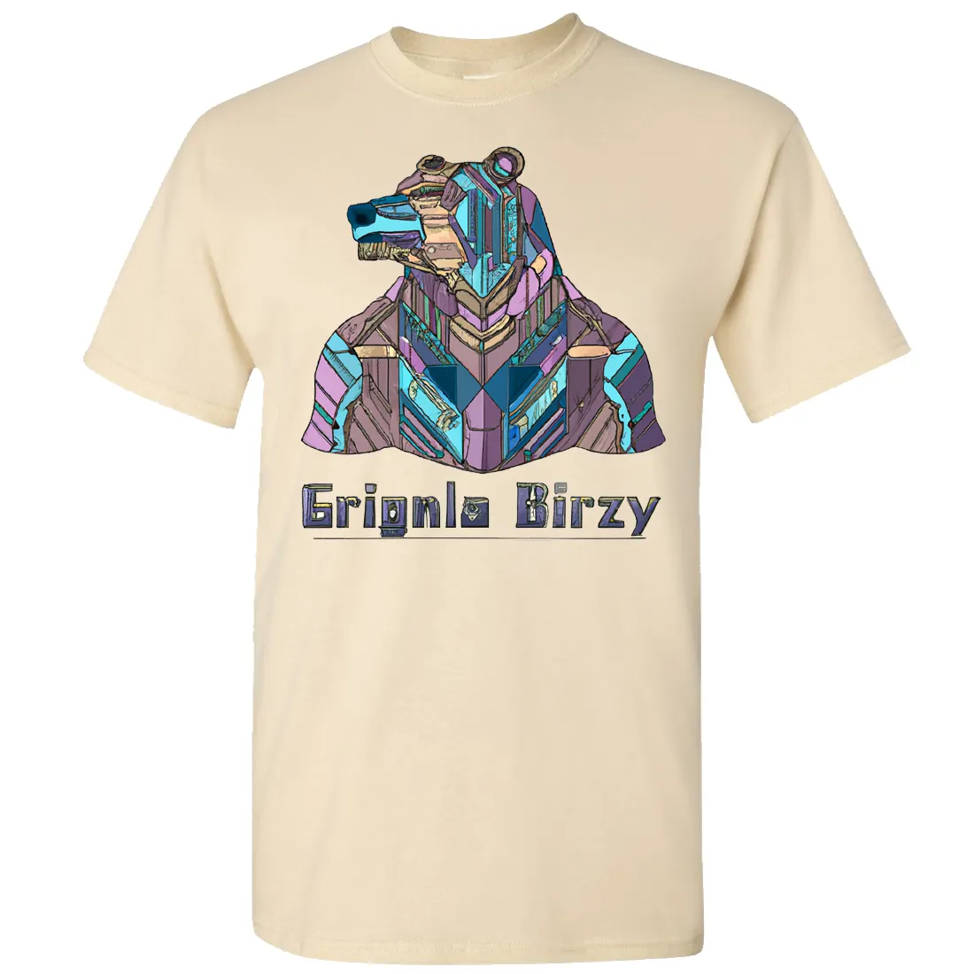 Stained Glass Cyborg Grizzly Bear Asst Colors T-shirt/tee