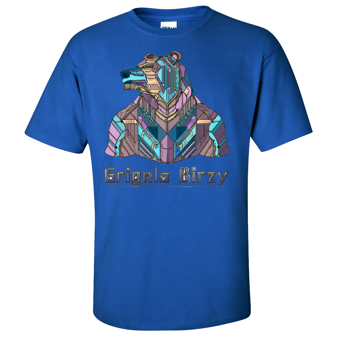 Stained Glass Cyborg Grizzly Bear Asst Colors T-shirt/tee
