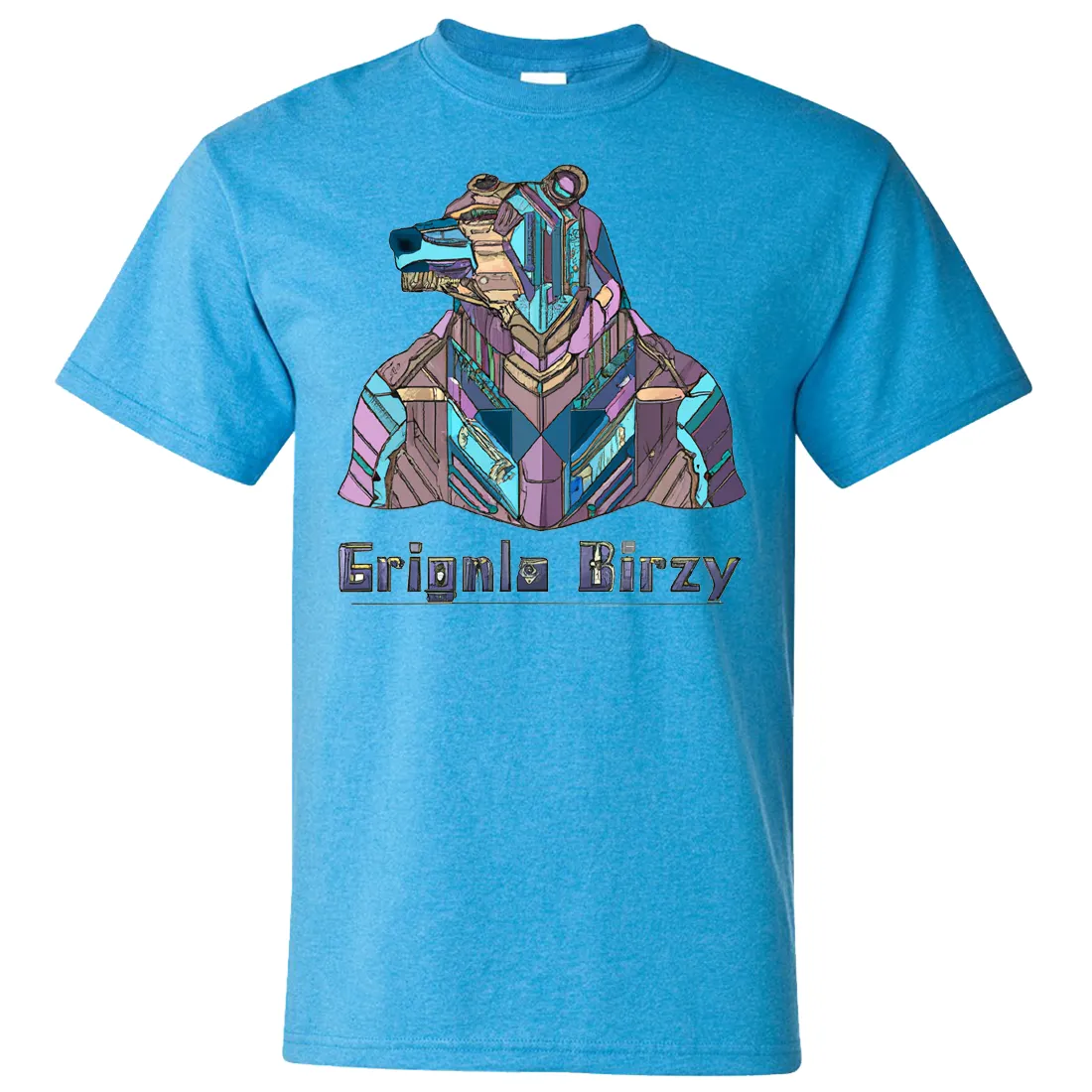 Stained Glass Cyborg Grizzly Bear Asst Colors T-shirt/tee