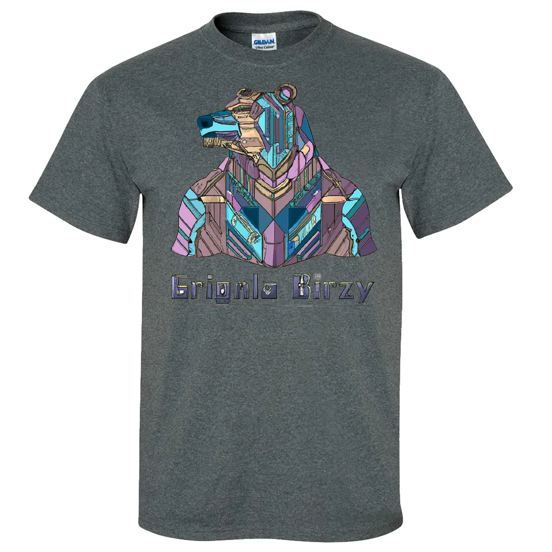 Stained Glass Cyborg Grizzly Bear Asst Colors T-shirt/tee