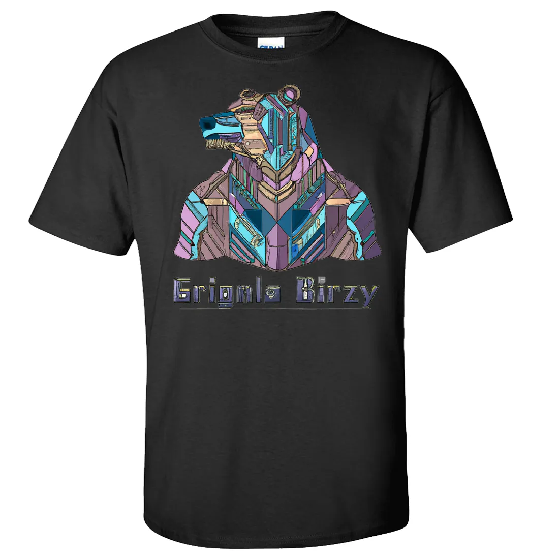 Stained Glass Cyborg Grizzly Bear Asst Colors T-shirt/tee