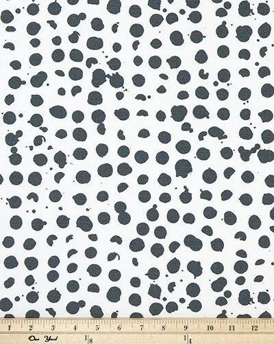 Straight Valance in Pebbles Navy Blue and White Print Fabric, Fully Lined Custom Made