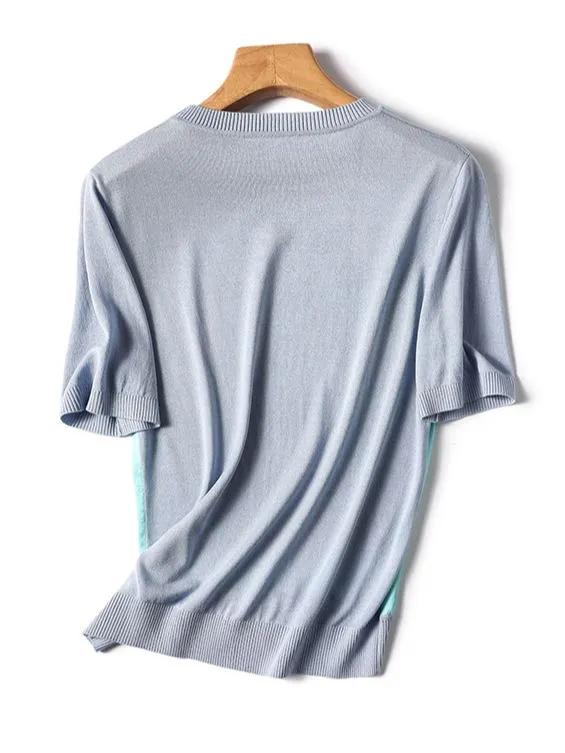 Summer Ice Silk Short Sleeve T-shirt