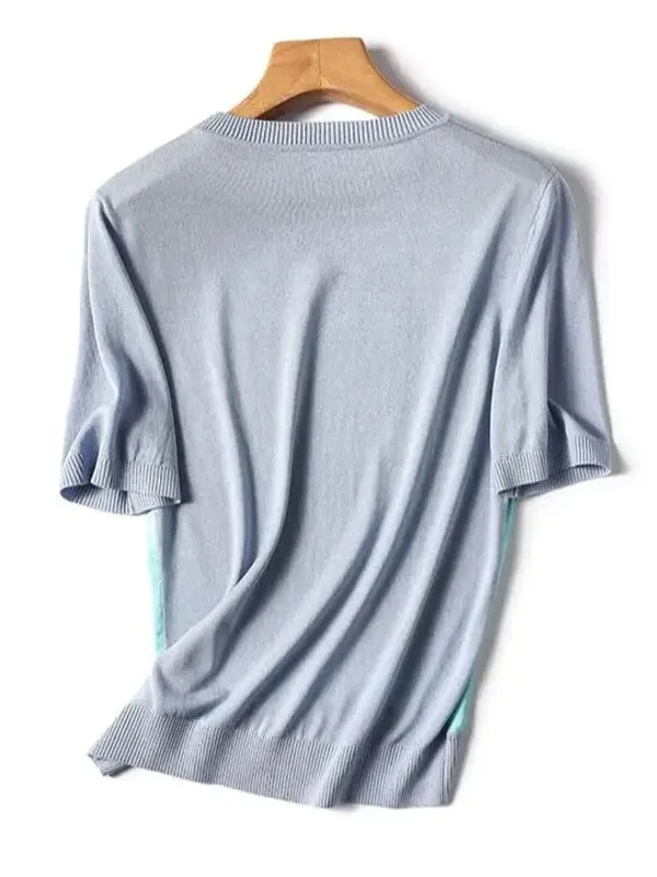 Summer Ice Silk Short Sleeve T-shirt