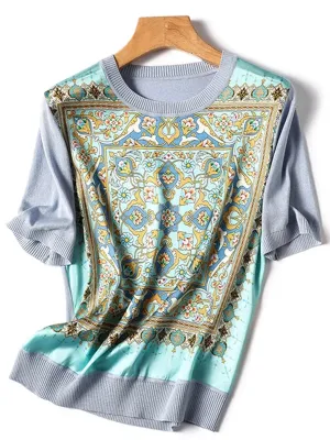 Summer Ice Silk Short Sleeve T-shirt