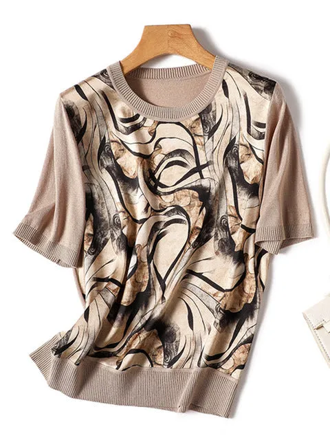 Summer Ice Silk Short Sleeve T-shirt