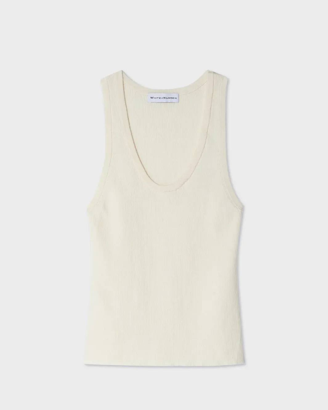 SUPERFINE MERINO RIBBED TANK TOP IN IVORY