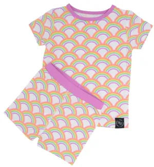 Sweet Bamboo Rockin Rainbow S/S Pajama Set with Shorts