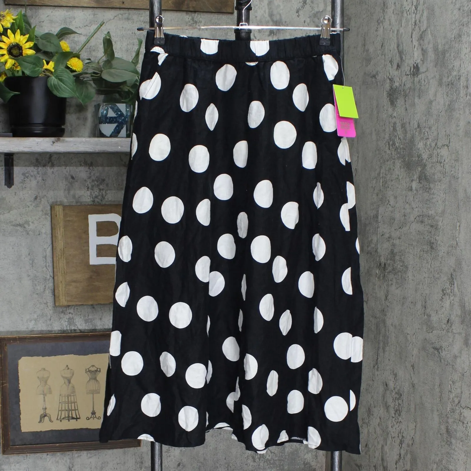 Tabitha Brown for Target Women's Polka Dot Midi Skirt Black / White S