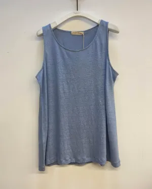 Thea-May Linen Jersey Vest In Sky