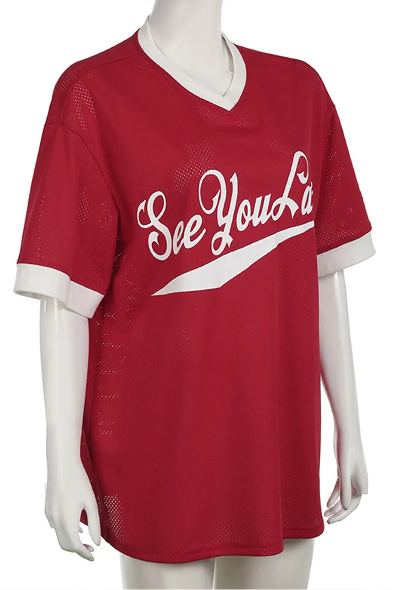 TR3047 Oversized Sporty Shirt Top