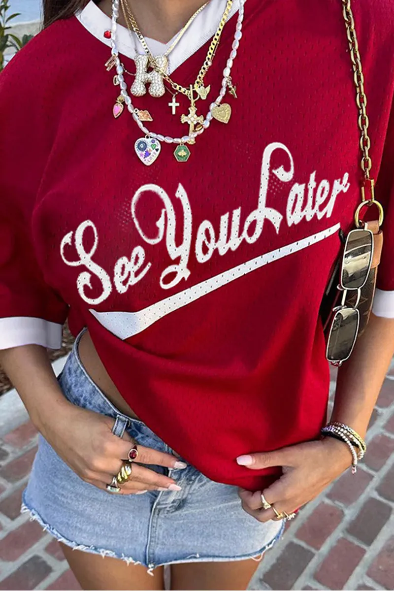 TR3047 Oversized Sporty Shirt Top