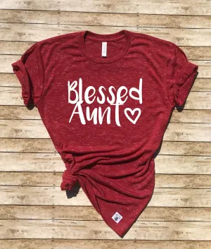 Unisex Crew Neck T Shirt - Blessed Aunt - Aunt T Shirt - Auntie Shirt - Aunt Shirt