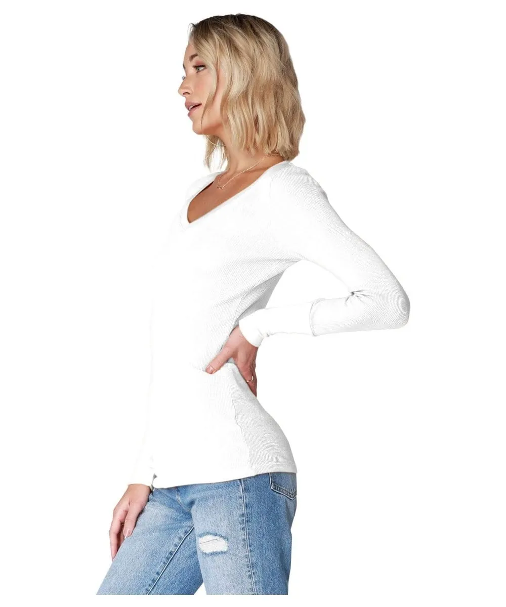 V-Neck Long Sleeve Bone