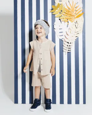 Vented Vest in Creme