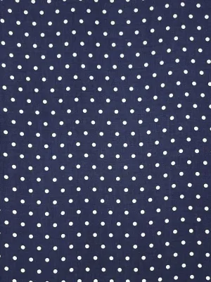 Viscose Twill - Navy Polka Dot