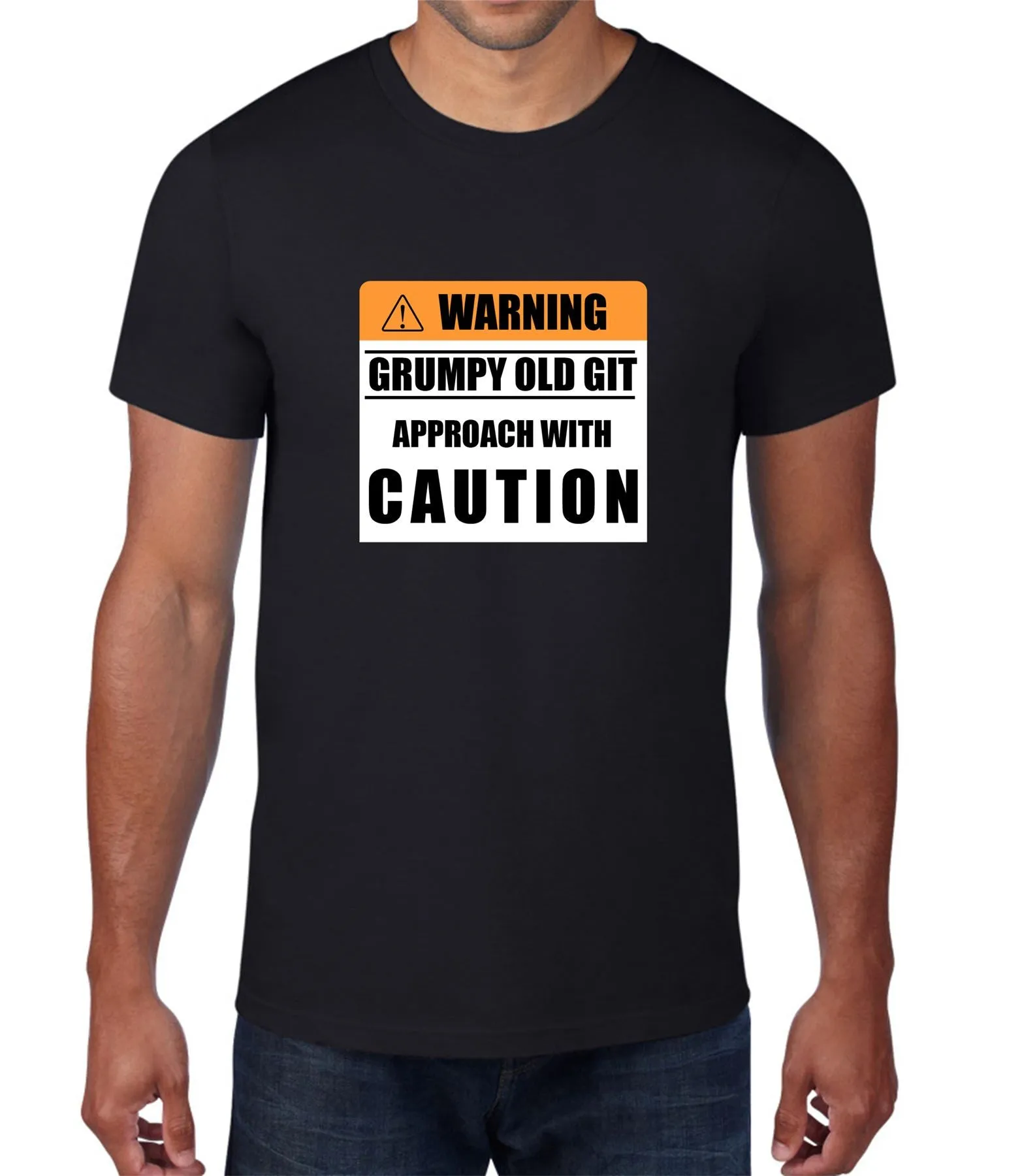 Warning Grumpy Old Git Approach With Caution Funny Mens T Shirt
