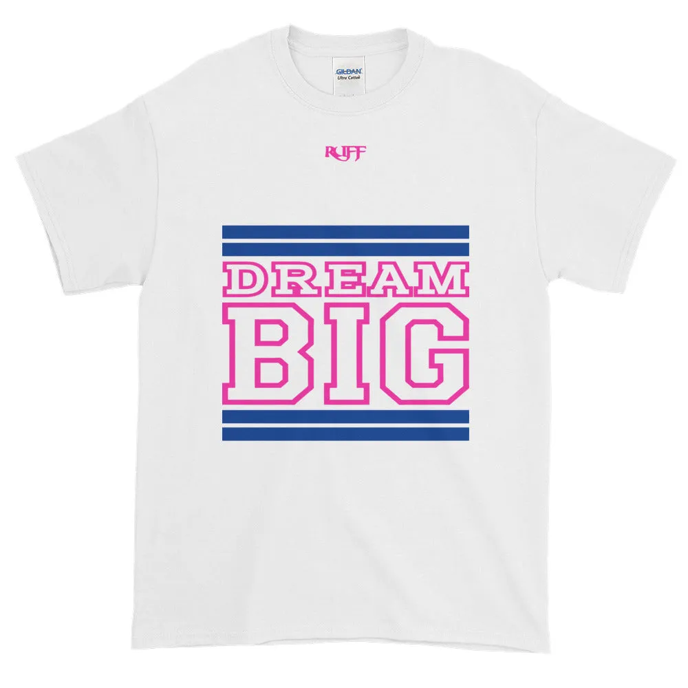 White Royal Blue and Pink Short-Sleeve T-Shirt