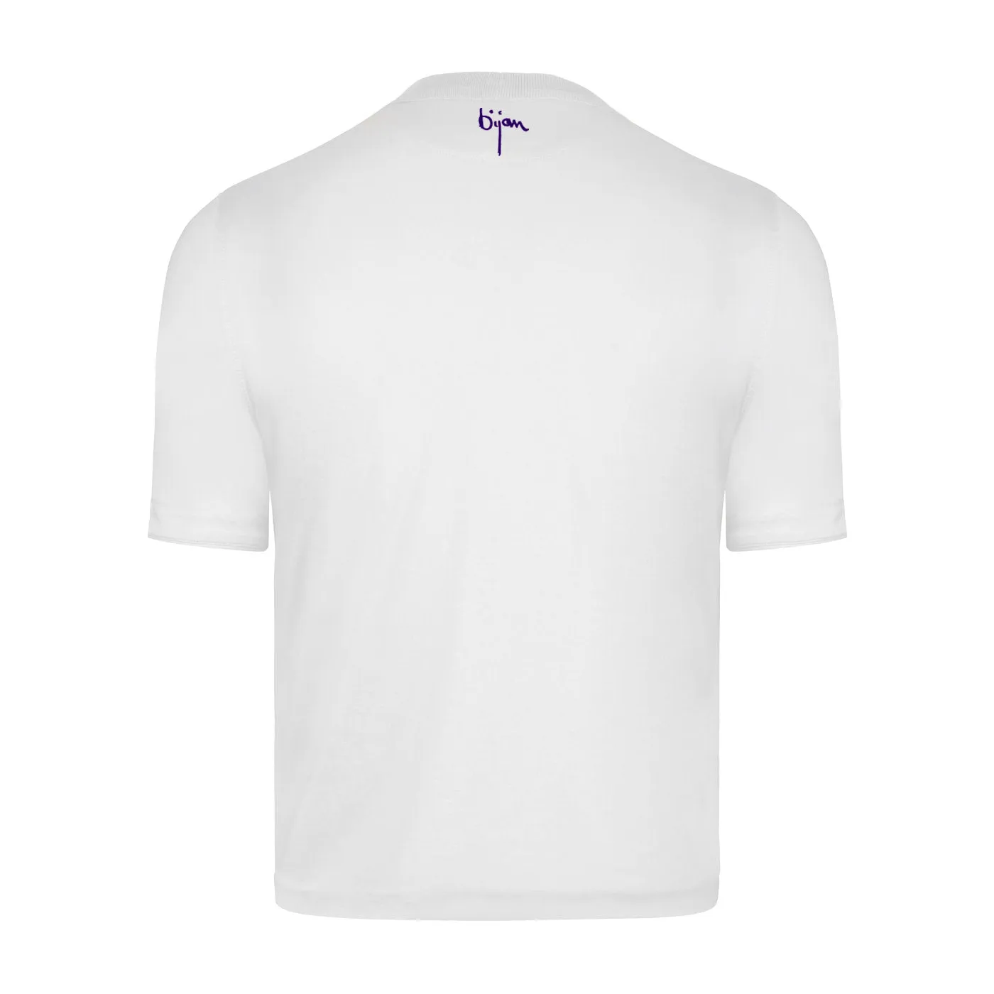 White with Navy Crest Short Sleeve T-Shirt
