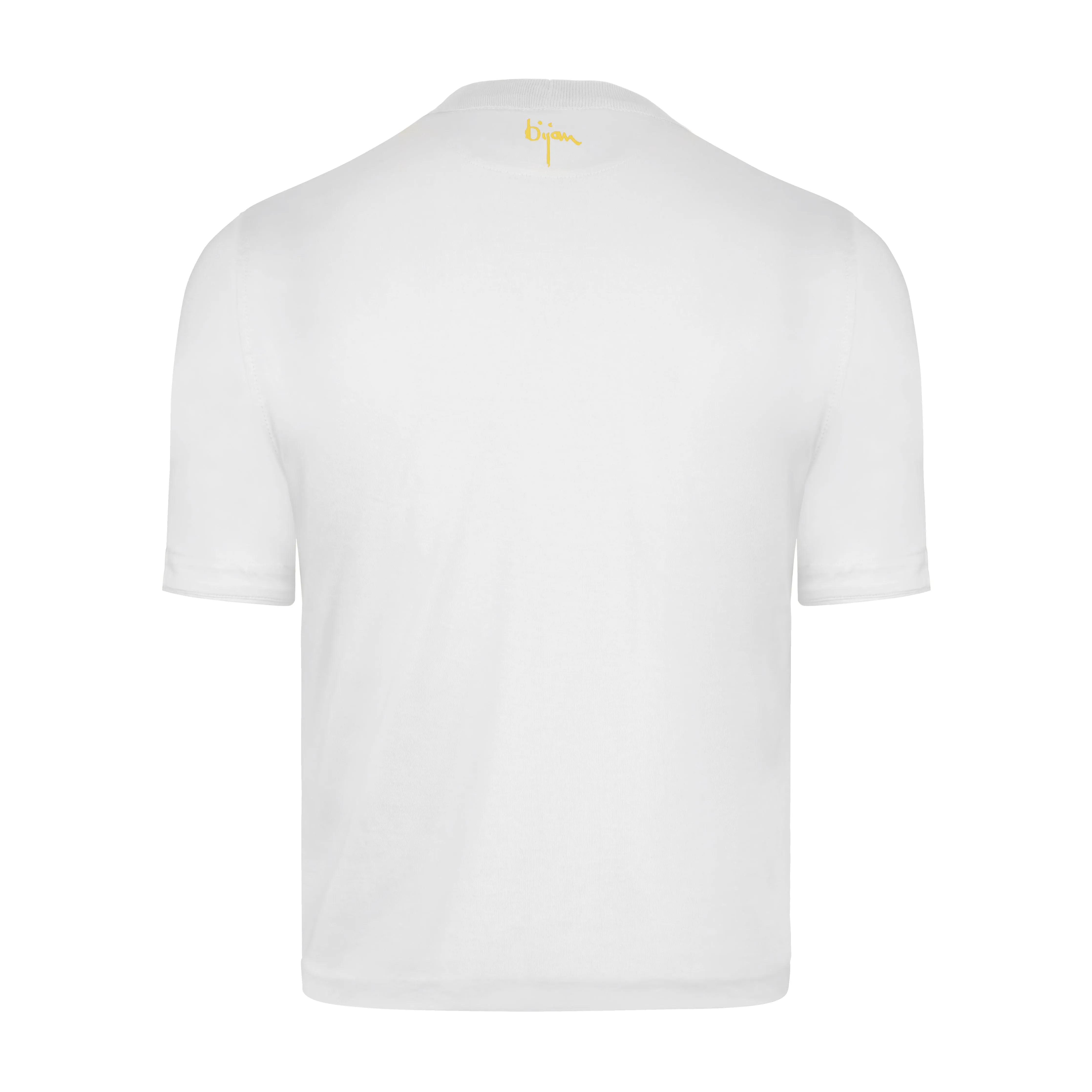 White with Yellow Crest Short Sleeve T-Shirt