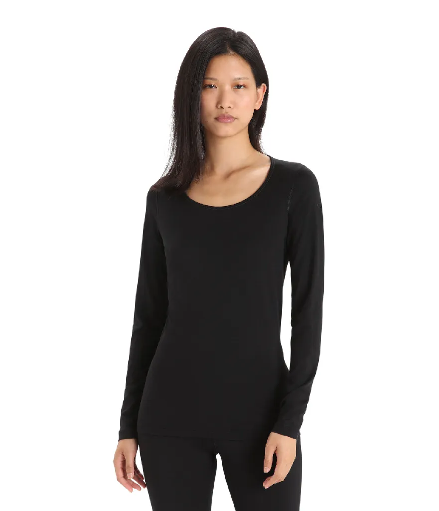 WOMEN'S 200 OASIS LS SCOOP NECK - BLACK