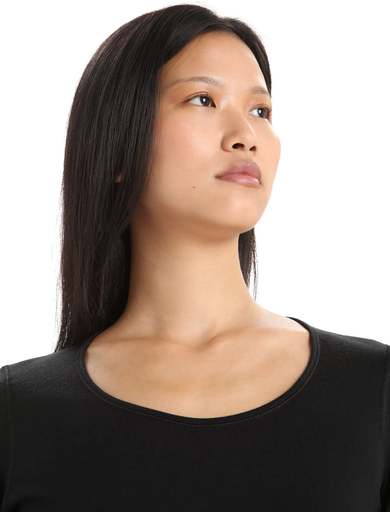 WOMEN'S 200 OASIS LS SCOOP NECK - BLACK