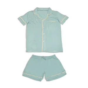 Women's Bamboo Short Sleeve Collared PJ Set with Shorts (Lustre)