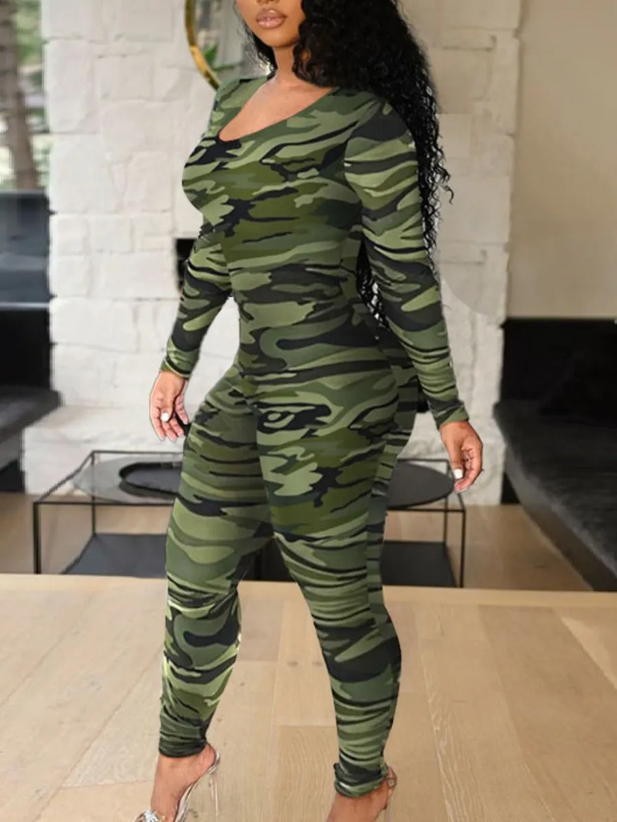 Women's Bandage Hollow-out Design Jumpsuit