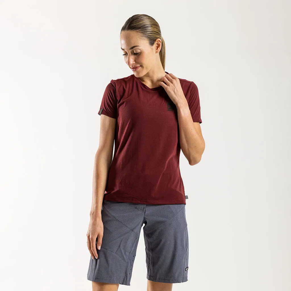 Women's Casual Merino T Shirt (Bloodstone)