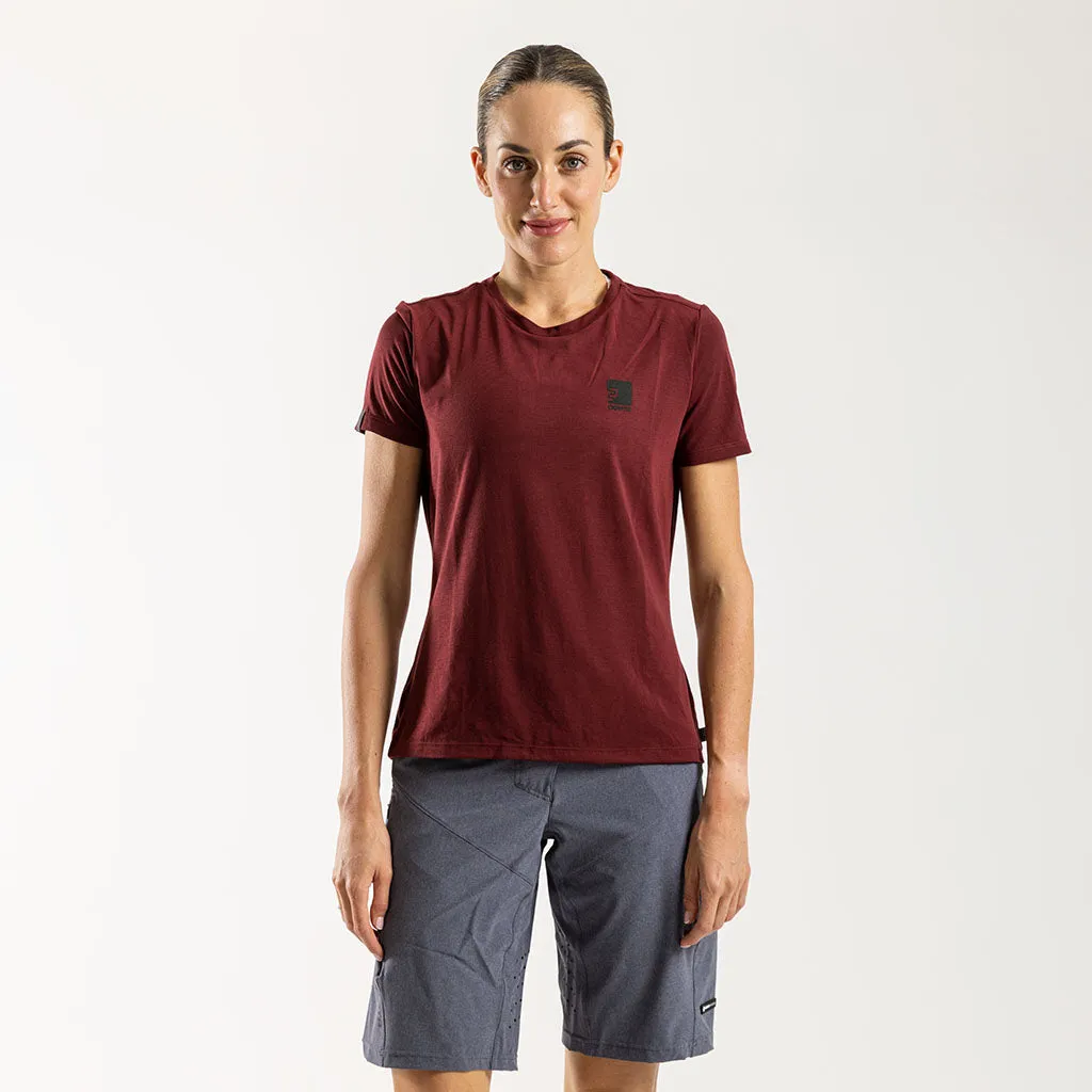 Women's Casual Merino T Shirt (Bloodstone)