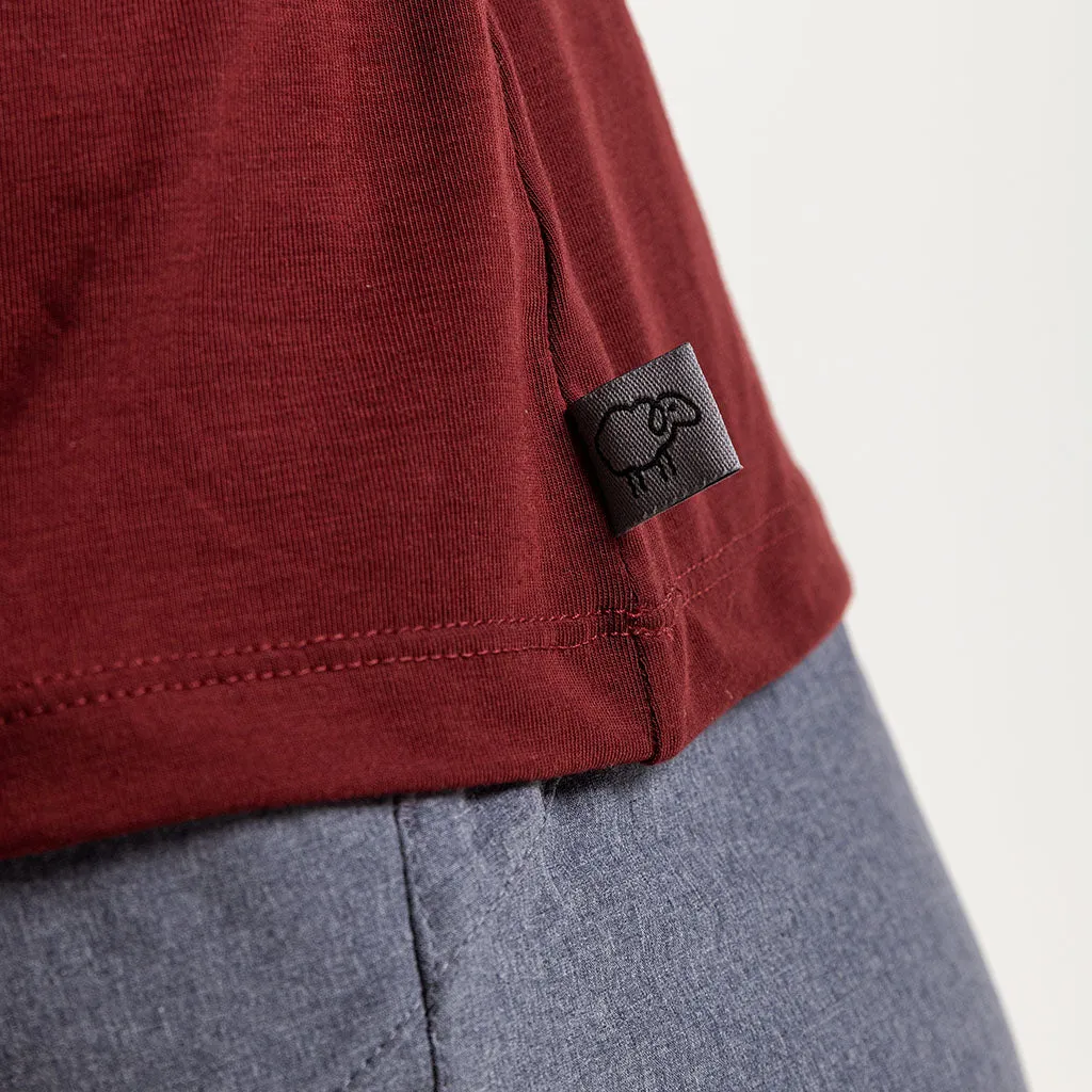 Women's Casual Merino T Shirt (Bloodstone)