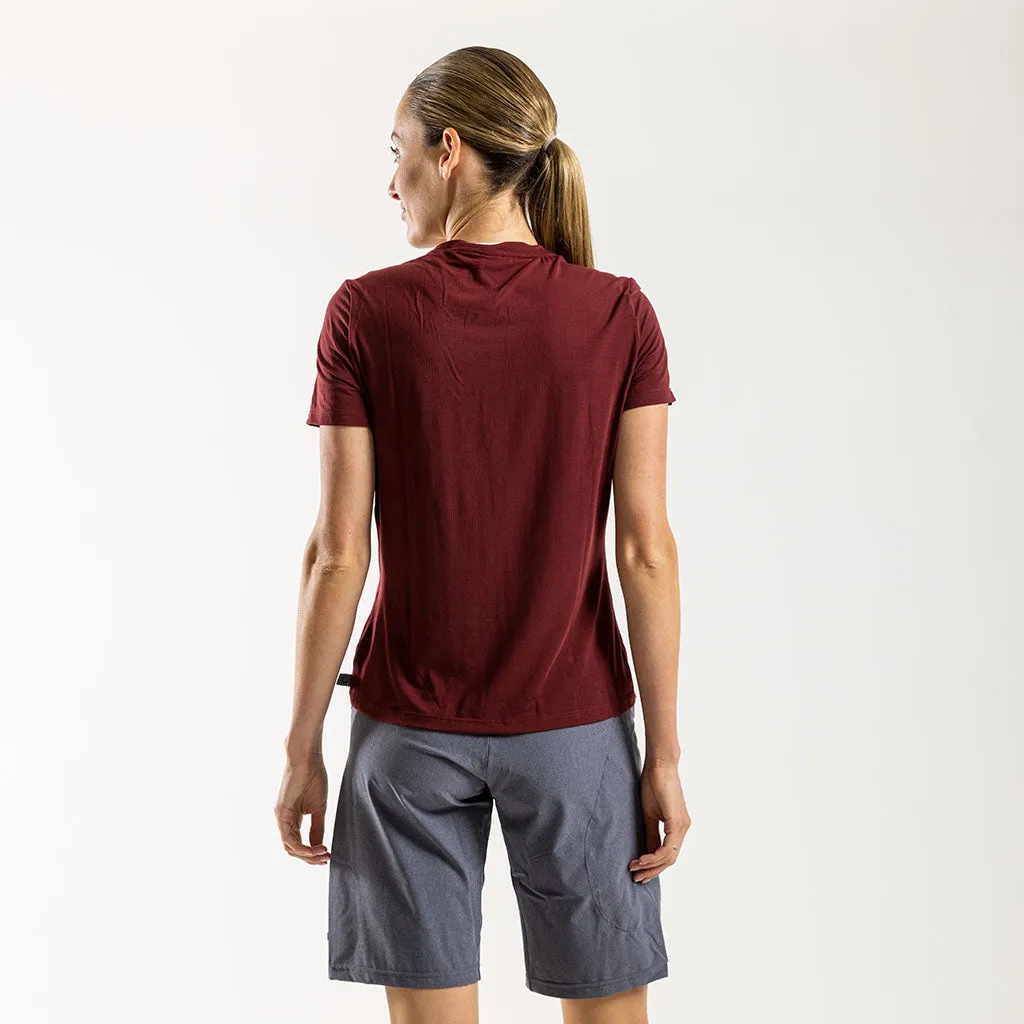 Women's Casual Merino T Shirt (Bloodstone)