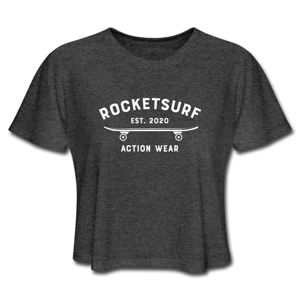 Women's Cropped T-Shirt - RocketSurf Skate Club White Lettering