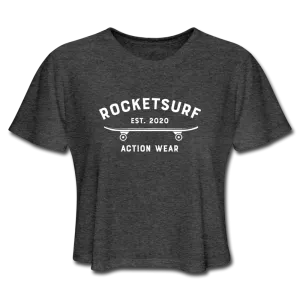 Women's Cropped T-Shirt - RocketSurf Skate Club White Lettering