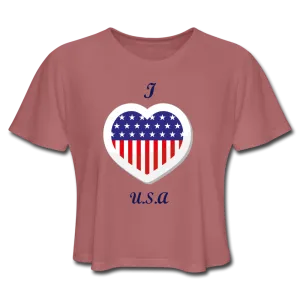 Women's Cropped T-Shirt - USA-1