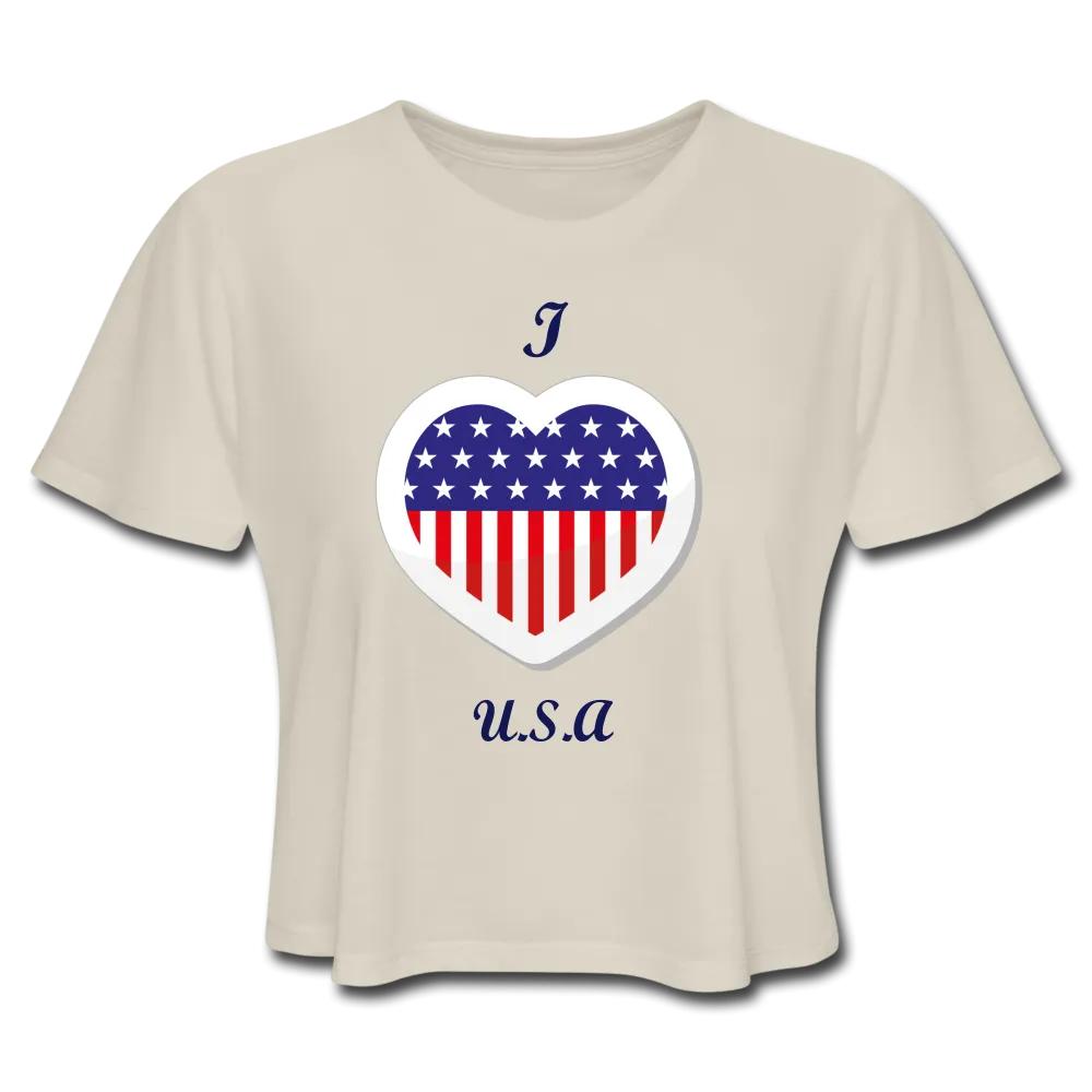 Women's Cropped T-Shirt - USA-1